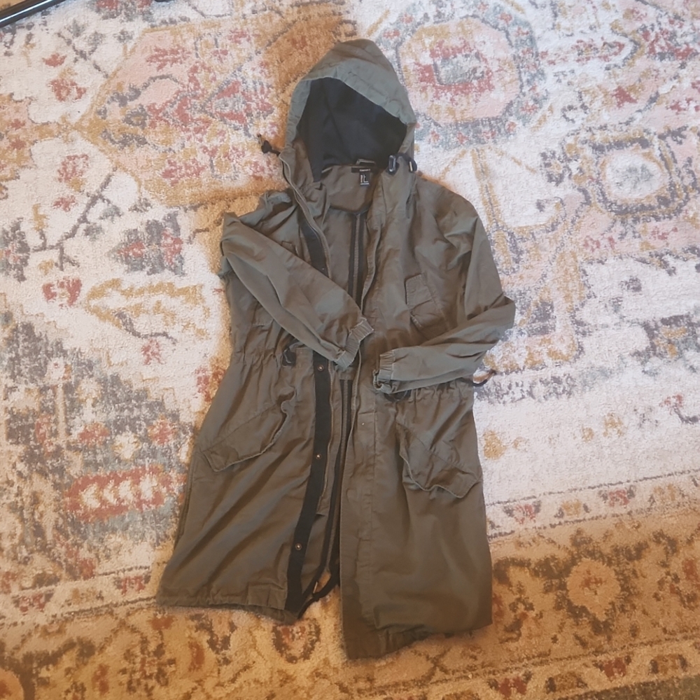 FOREVER 21 | Cargo Jacket | Army Green Jacket | Rain Jacket | Size S
